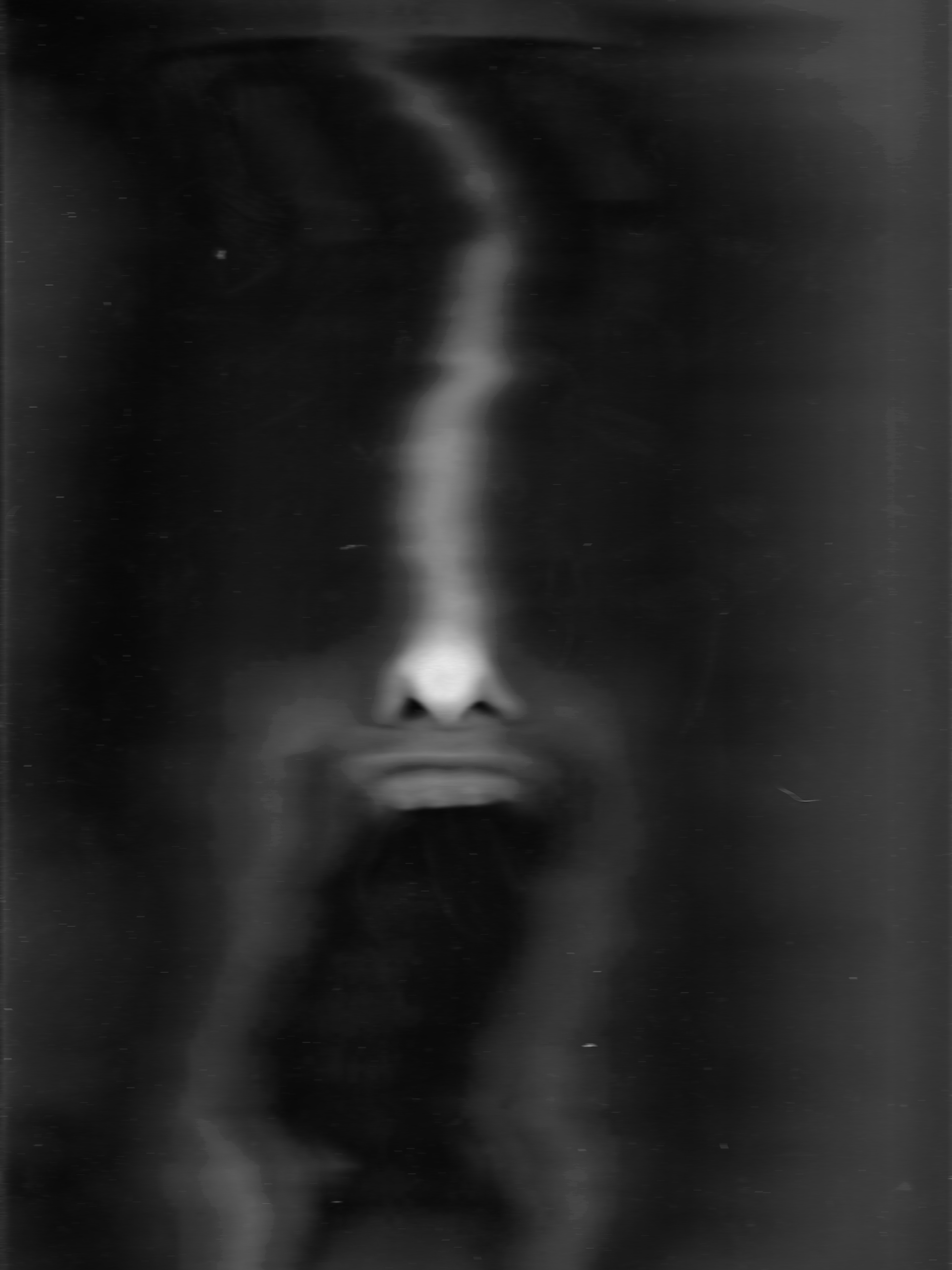 distorted blurry face screaming