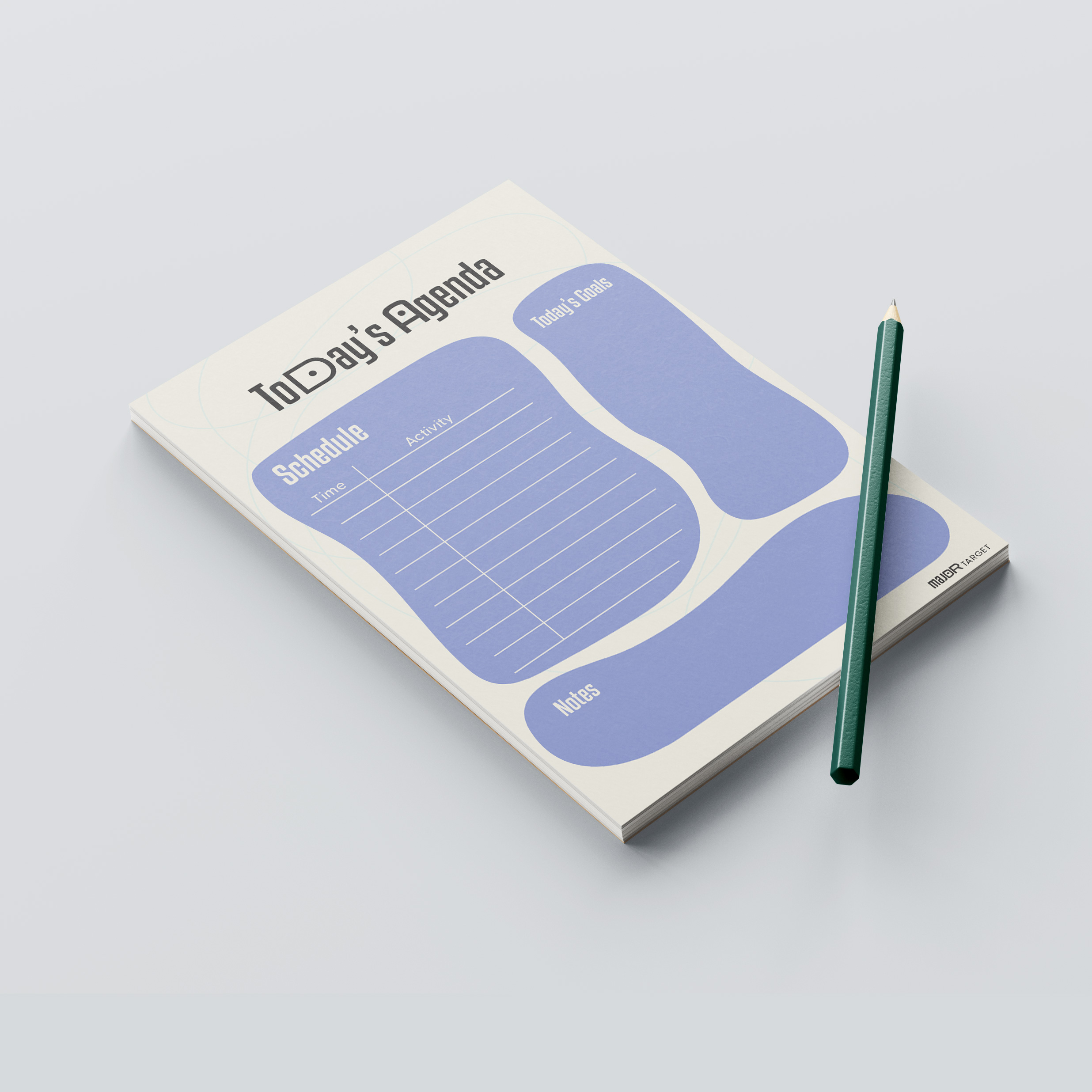 Major Target notepad mock up unflipped