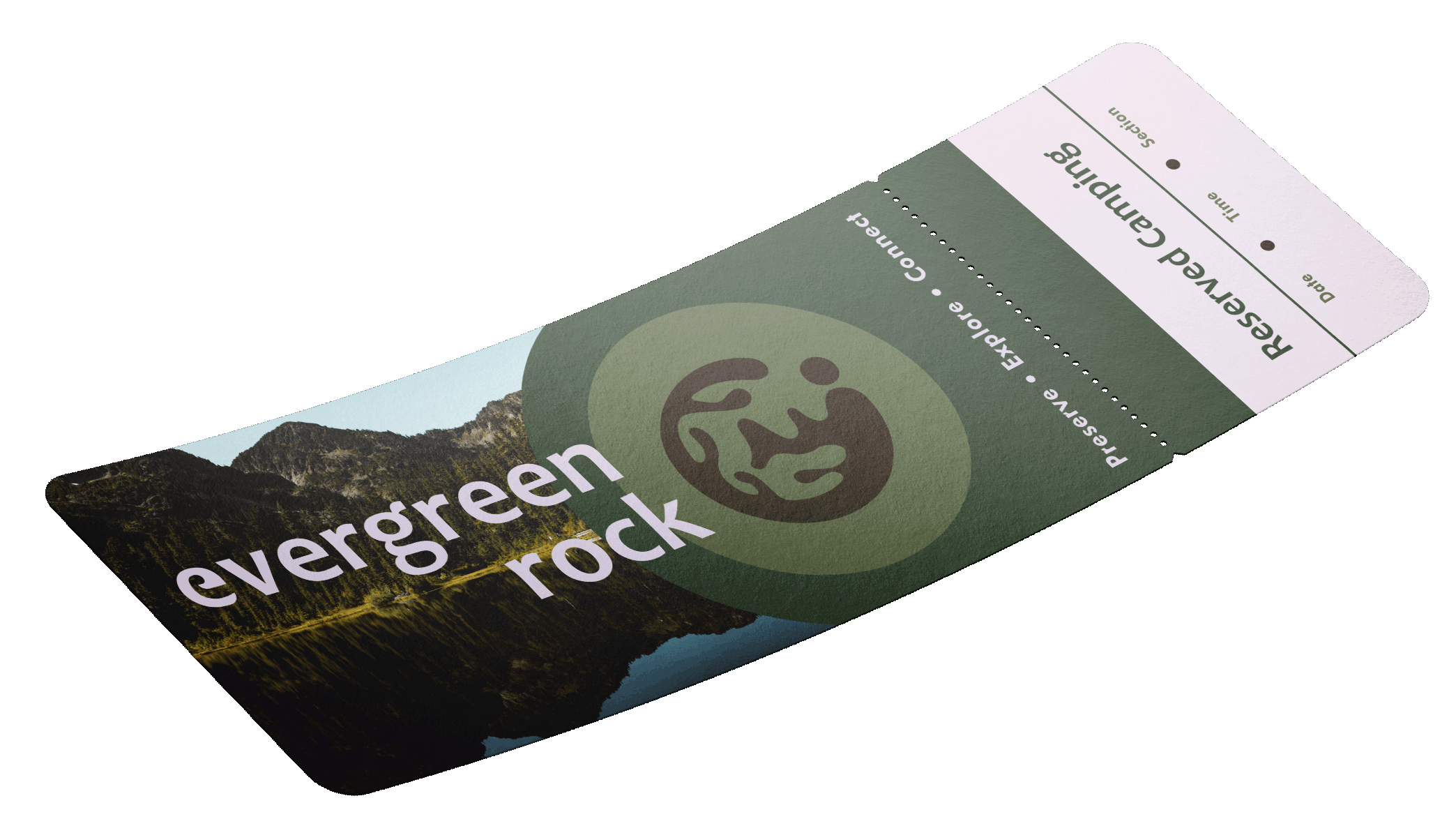 evergreen ticket transparent mock up
