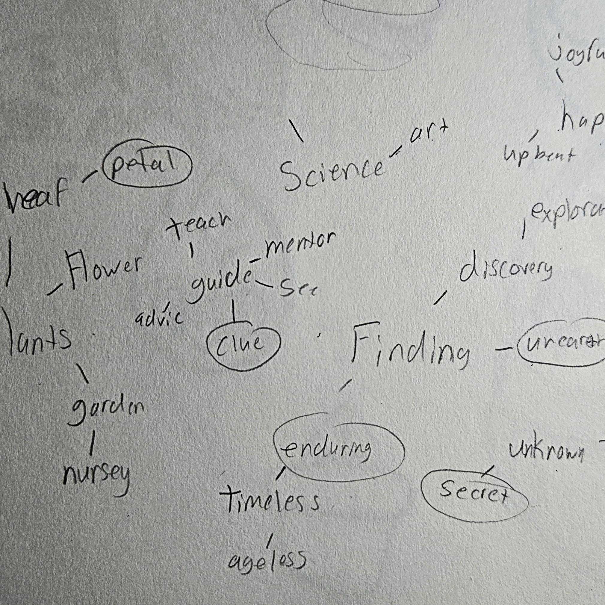List of words before designing